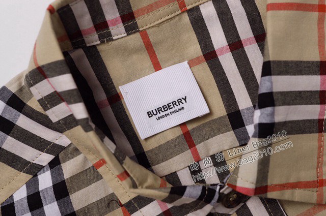 Burberry專櫃巴寶莉2023SS新款格子短袖襯衫男女同款 tzy2637